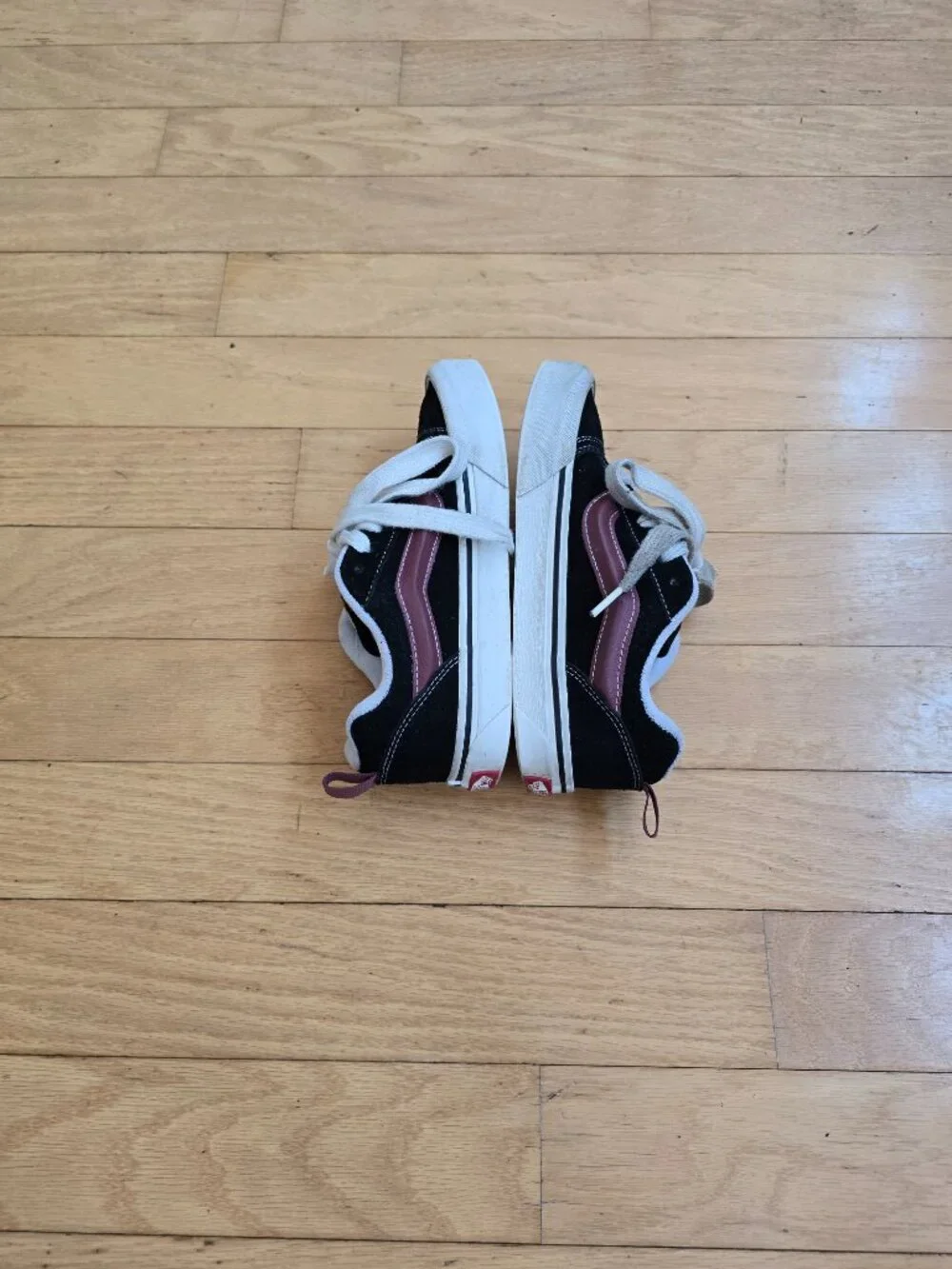 Vans | Knu Skool Y2K Black Burgundy Chunky Puffy Tongue Sneakers | WMS 6.5